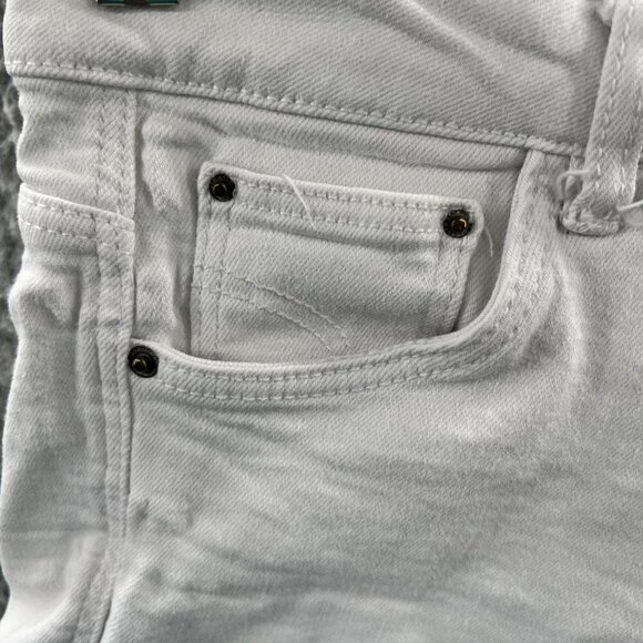 Zara Trafaluc Womens Jean Shorts 4 White Denim Stretch Mid-Rise Cuffed Pockets - Picture 3 of 12